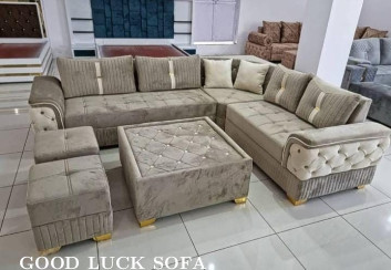 L shape sofa with center table